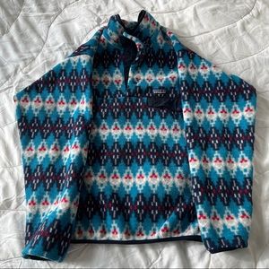Patagonia Synchilla Snap T Fleece Pullover Blue Aztec
